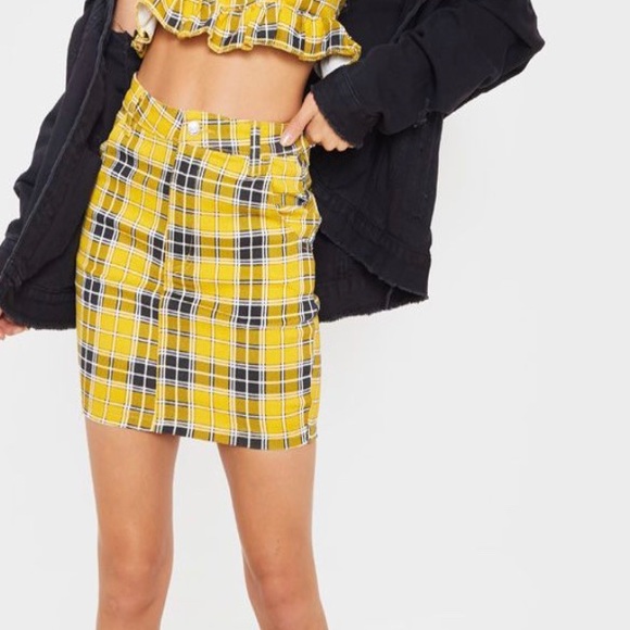 Yellow denim skirt 90s Clearance